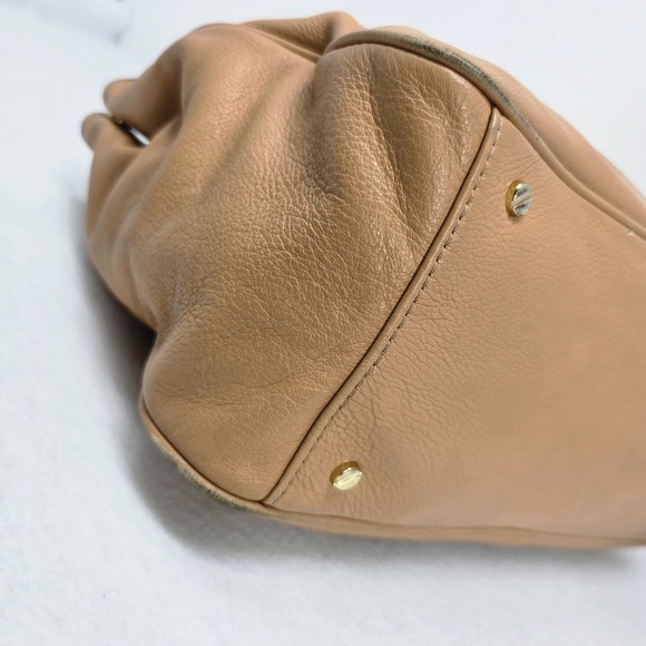 Tory Burch Amanda Double Zip Tote Bag Aged Vachetta Tan Satchel Handbag READ - Picture 6 of 16